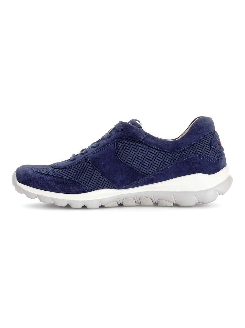 Baskets  en Nubuck et Textile Bleu - Kiabi