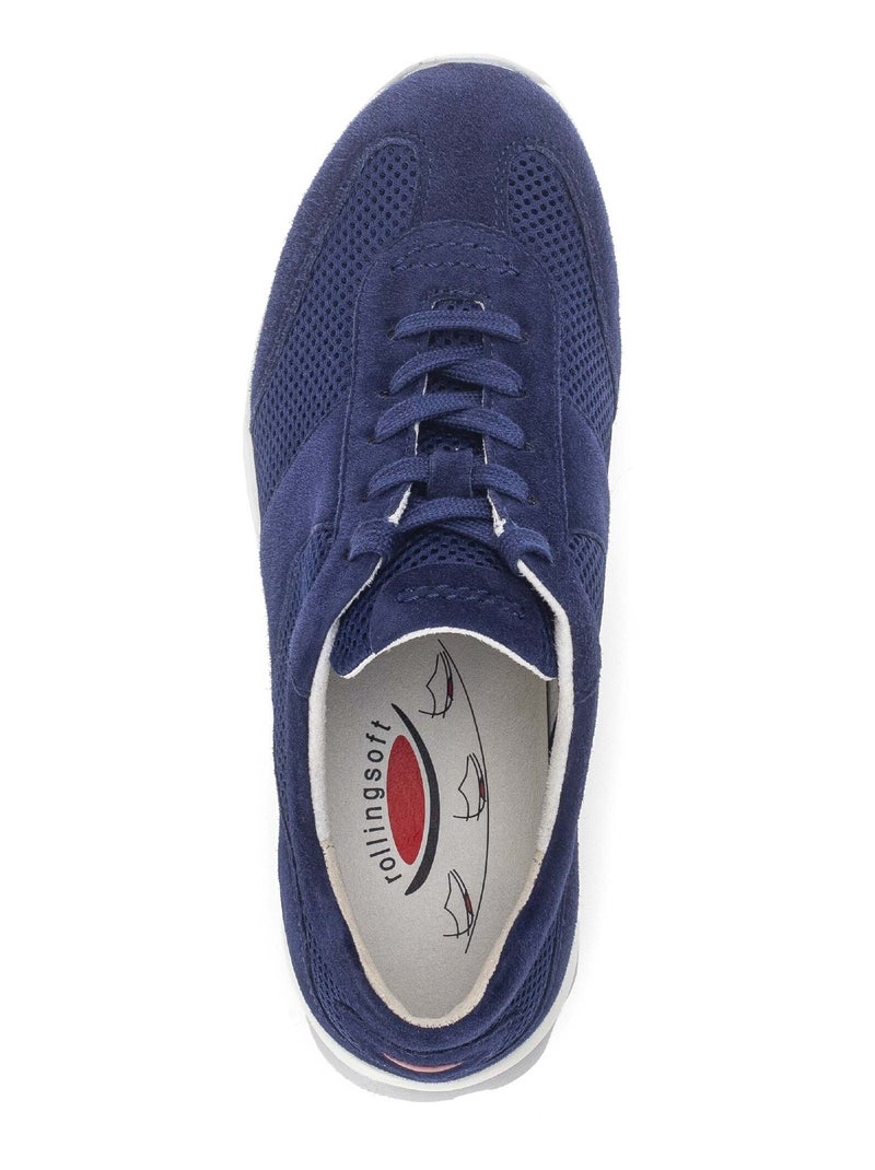 Baskets  en Nubuck et Textile Bleu - Kiabi