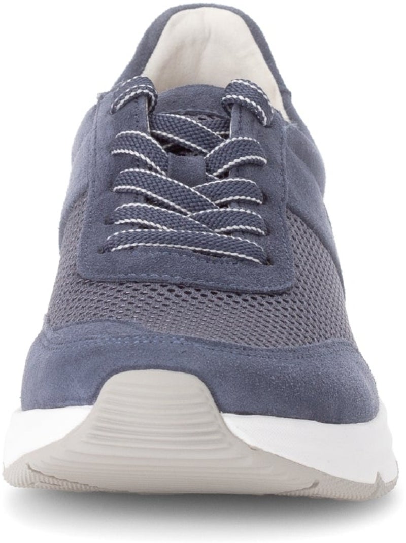 Baskets  en nubuck et textile Bleu - Kiabi