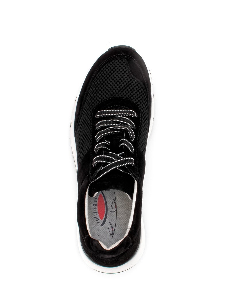 Baskets  en nubuck et textile Noir Noir - Kiabi