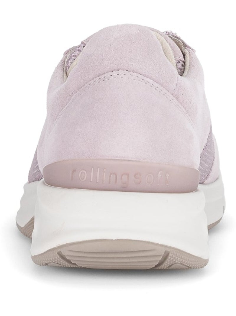 Baskets  en nubuck et textile Violet - Kiabi