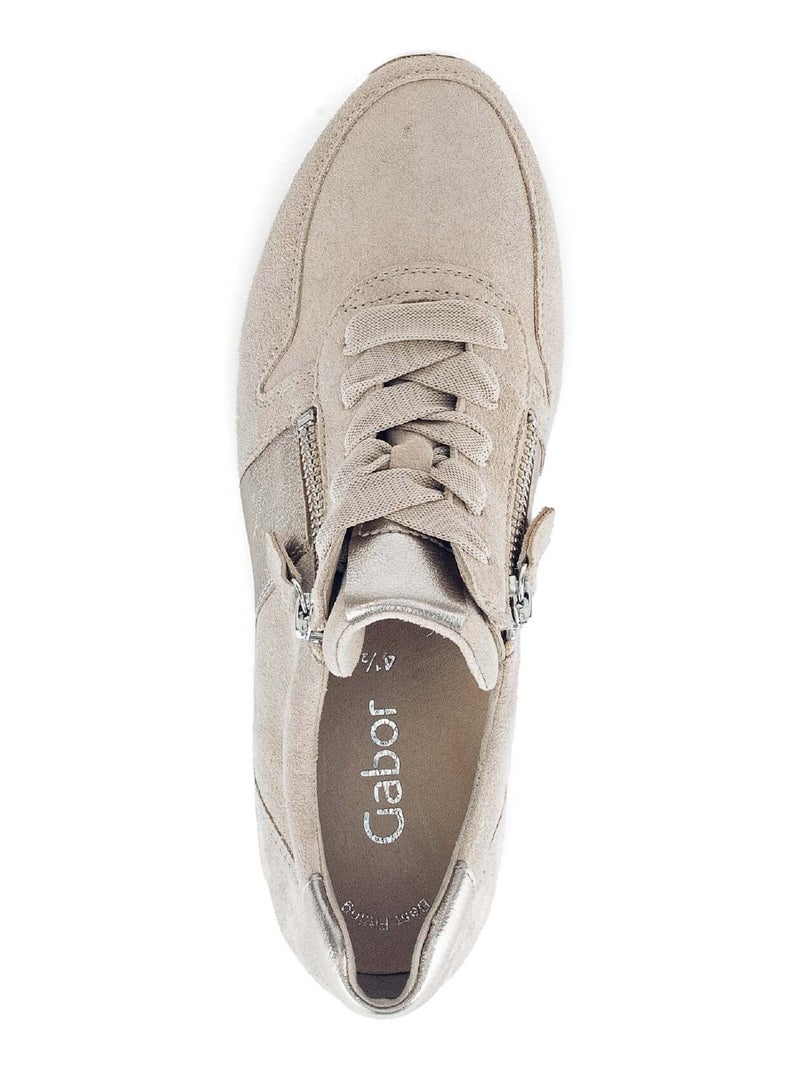 Baskets  en nubuck insert métallisé Beige - Kiabi