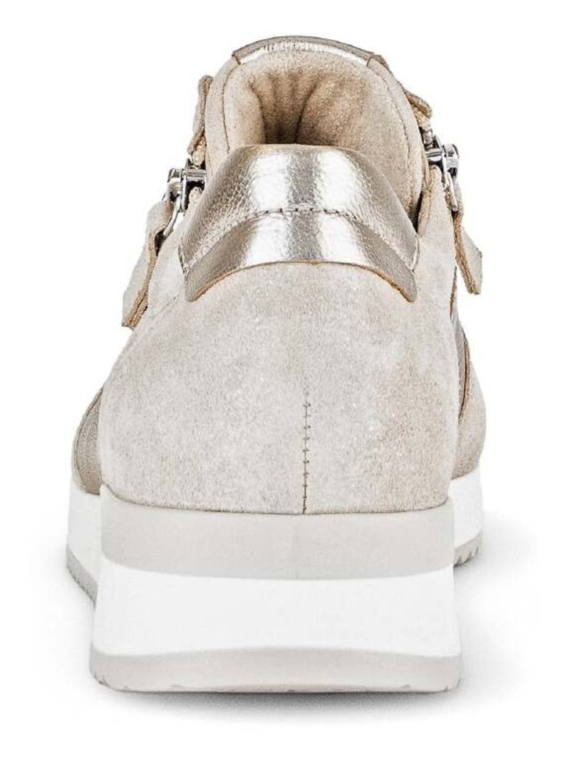 Baskets  en nubuck insert métallisé Beige - Kiabi