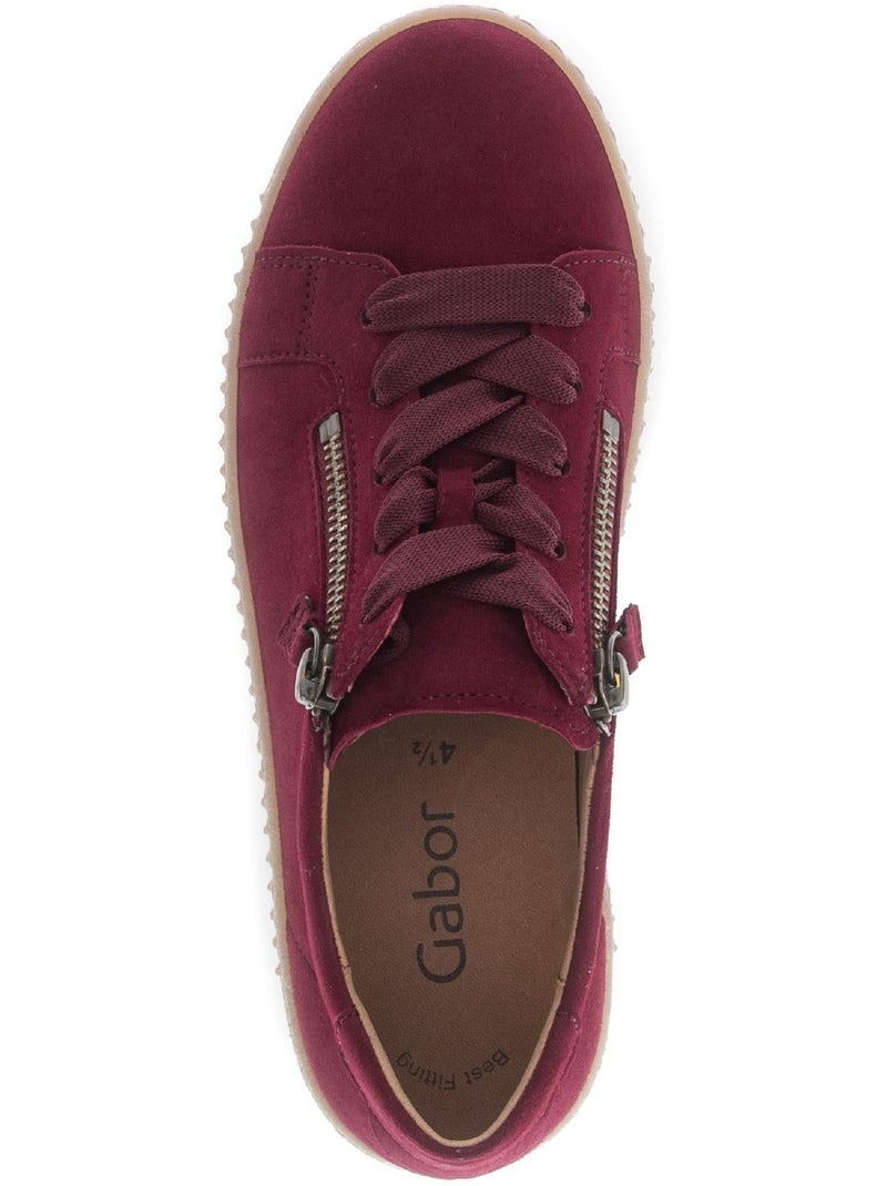 Baskets  en Nubuck Rouge - Kiabi
