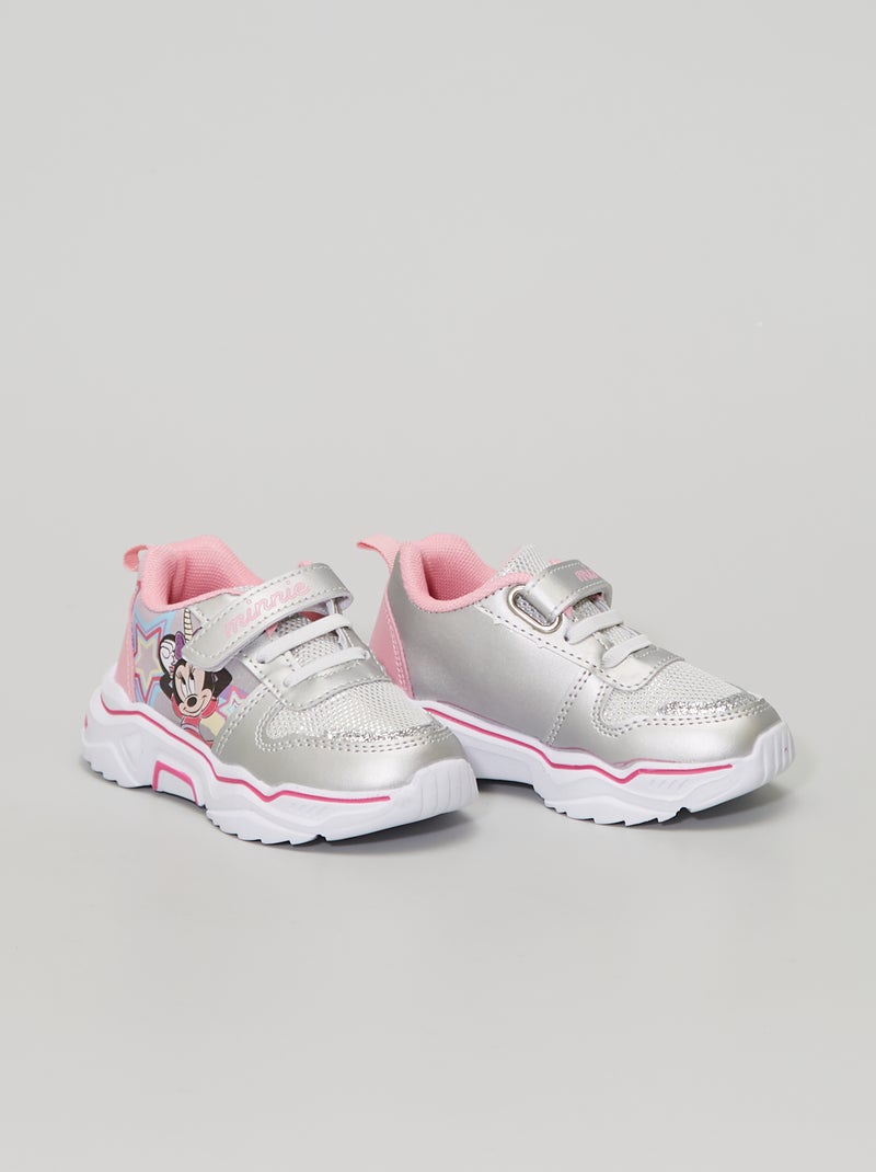 Baskets en simili 'Minnie' 'Disney' Gris/Rose - Kiabi