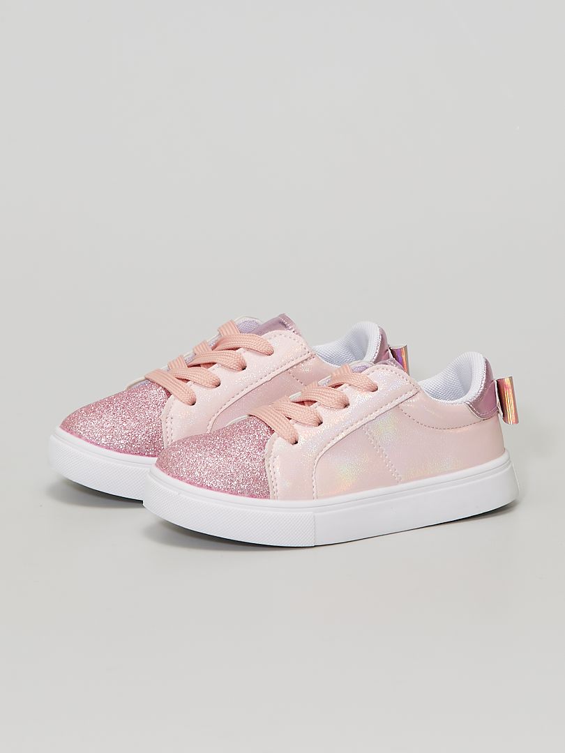 basket paillette rose