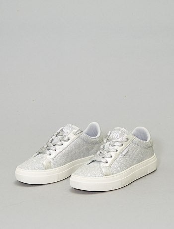 Baskets en textile argenté - Kiabi
