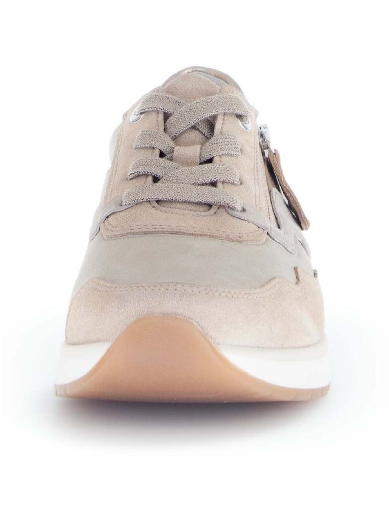 Baskets  en Textile et Nubuck (adaptées Hallux Valgus) Beige - Kiabi