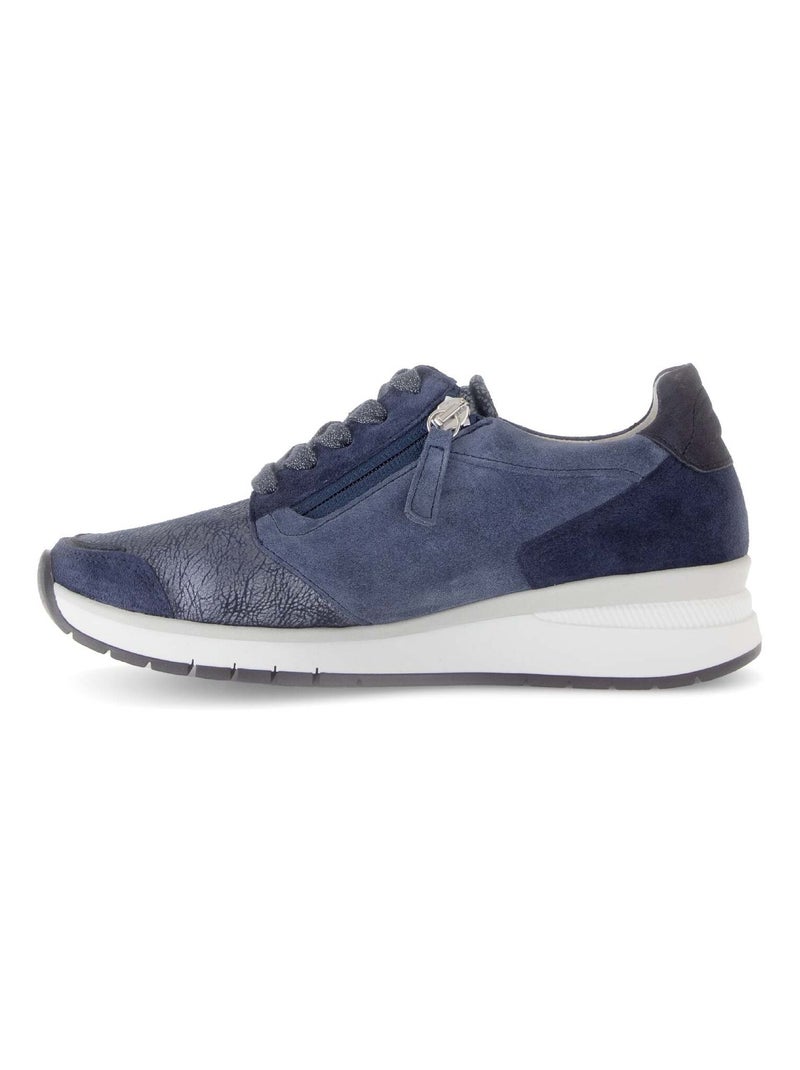 Baskets  en Textile et Nubuck (adaptées Hallux Valgus) Bleu - Kiabi