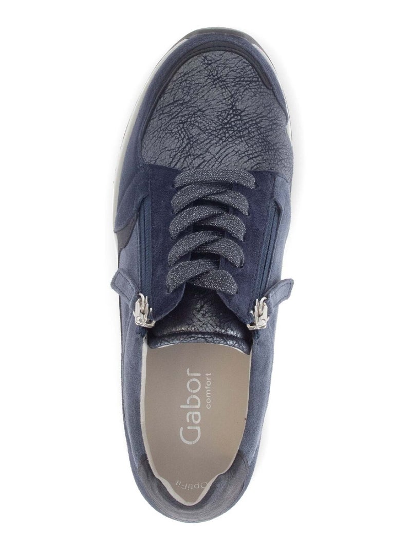 Baskets  en Textile et Nubuck (adaptées Hallux Valgus) Bleu - Kiabi