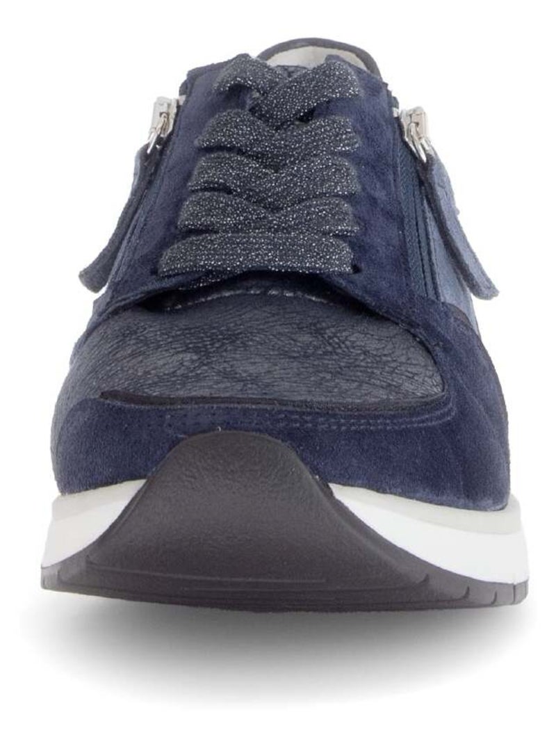 Baskets  en Textile et Nubuck (adaptées Hallux Valgus) Bleu - Kiabi