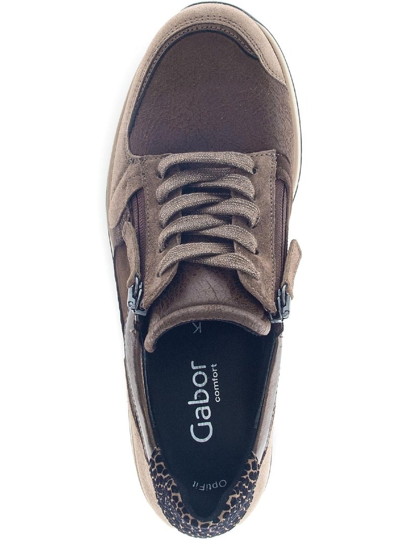 Baskets  en Textile et Nubuck (adaptées Hallux Valgus) Marron clair - Kiabi