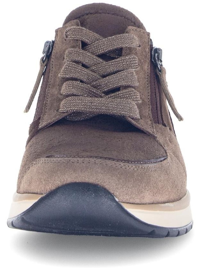 Baskets  en Textile et Nubuck (adaptées Hallux Valgus) Marron clair - Kiabi