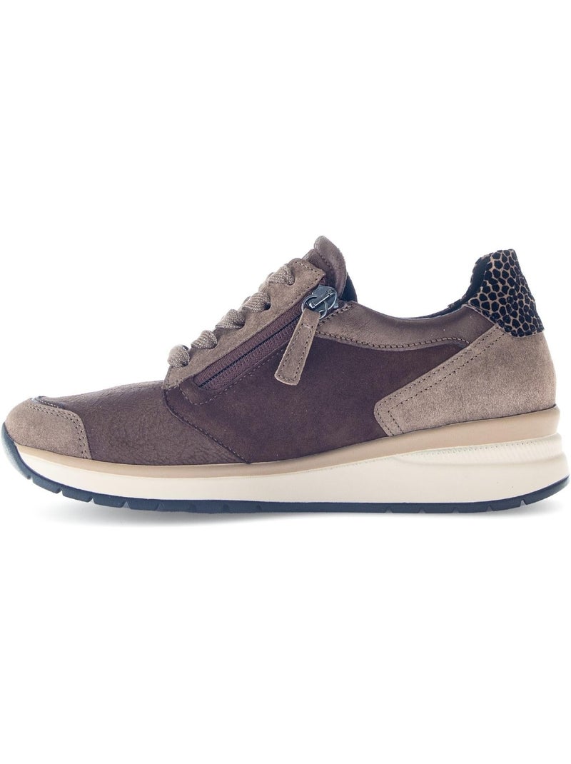Baskets  en Textile et Nubuck (adaptées Hallux Valgus) Marron - Kiabi