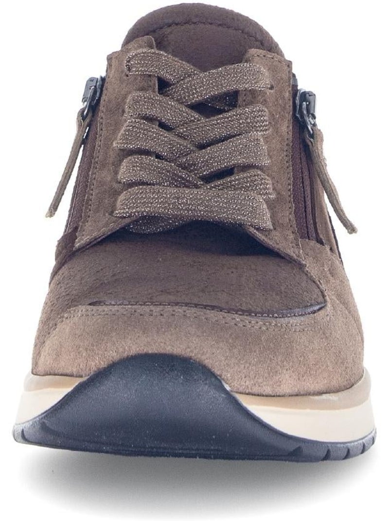 Baskets  en Textile et Nubuck (adaptées Hallux Valgus) Marron - Kiabi