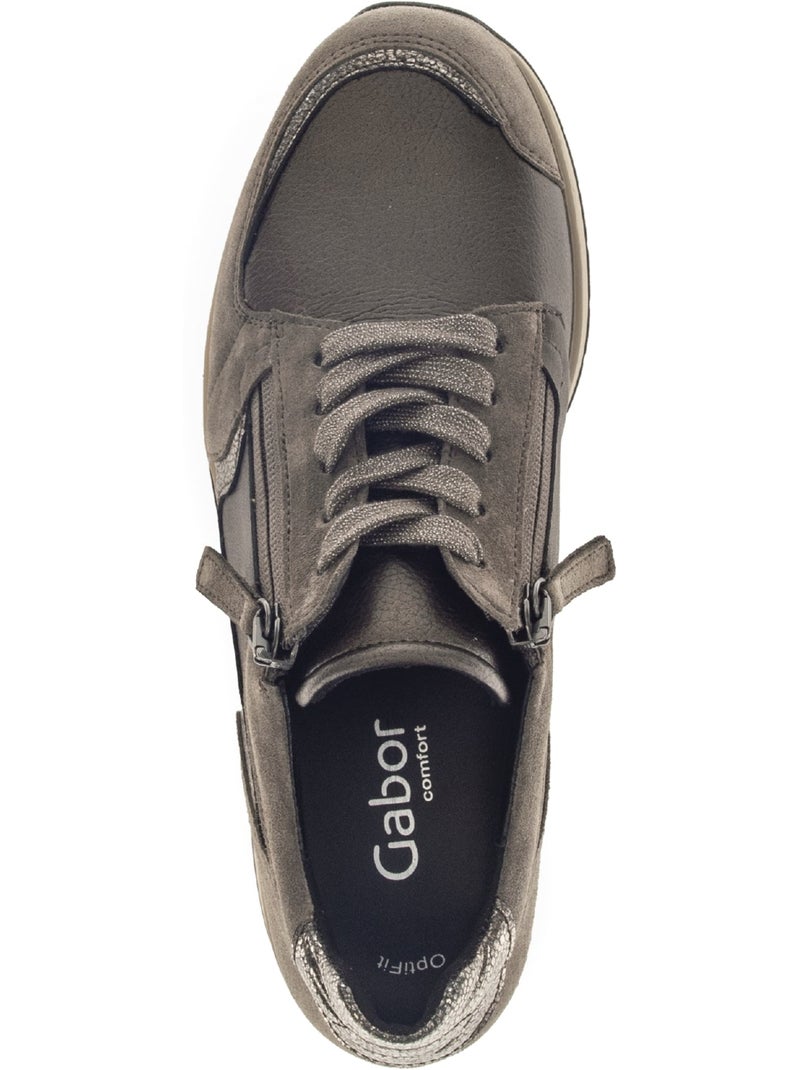 Baskets  en Textile et Nubuck (adaptées Hallux Valgus) Marron - Kiabi