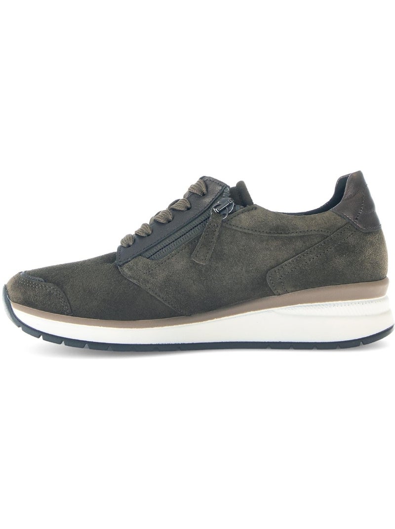Baskets  en Textile et Nubuck (adaptées Hallux Valgus) Vert - Kiabi