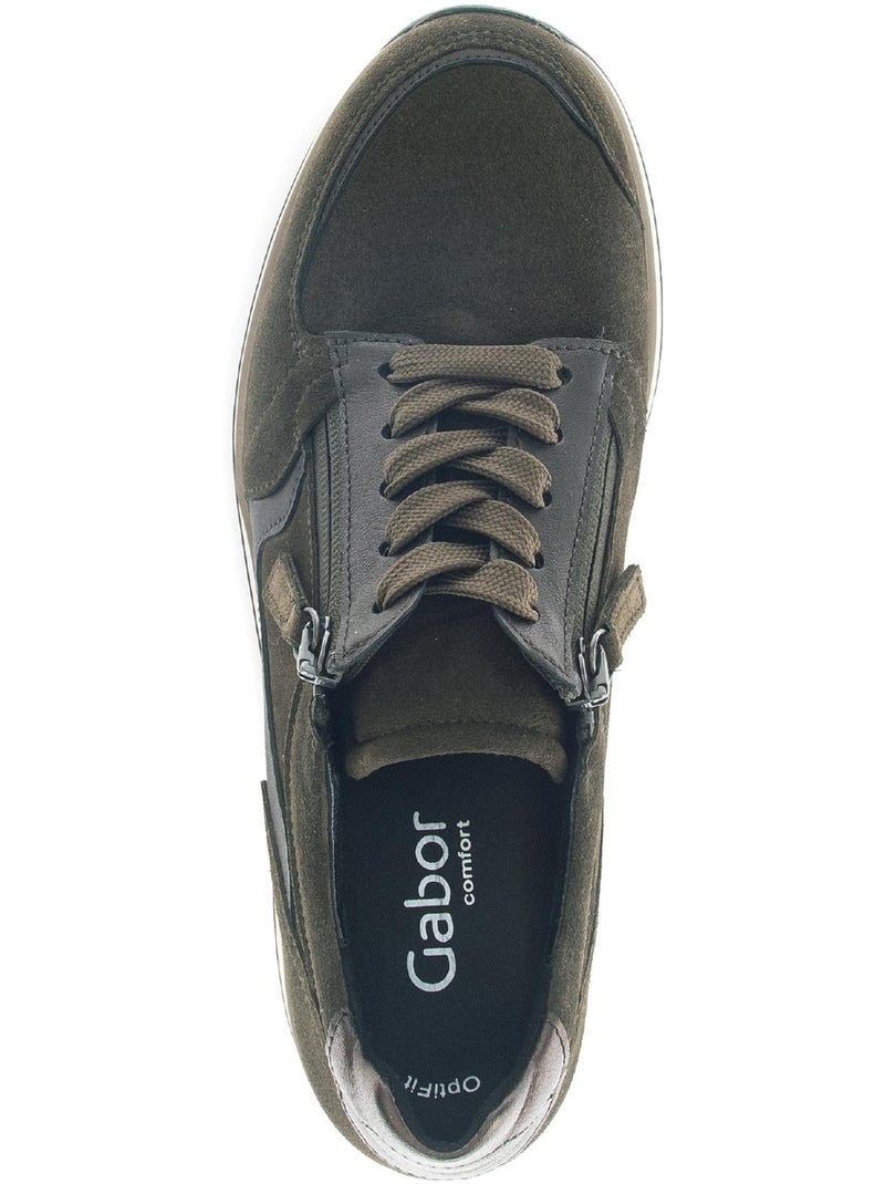 Baskets  en Textile et Nubuck (adaptées Hallux Valgus) Vert - Kiabi