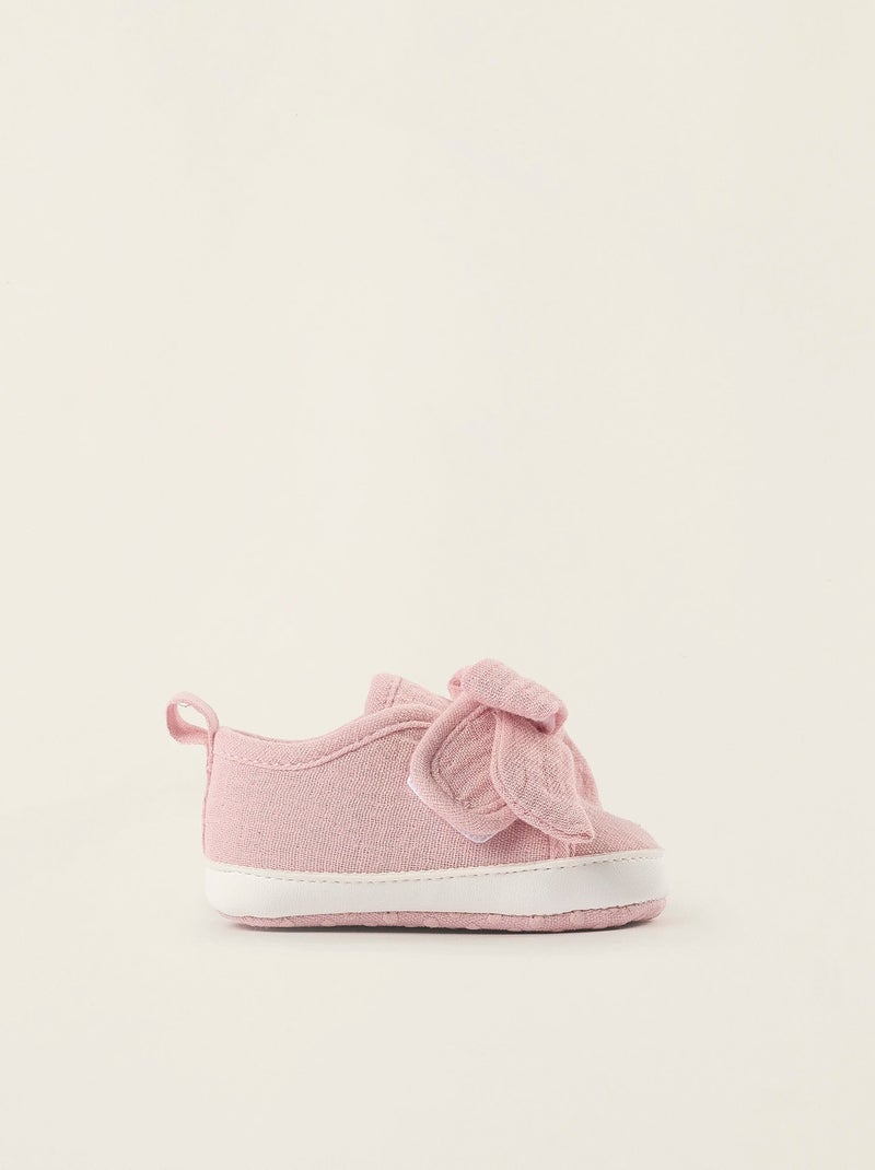 Baskets en Tissu avec Noeud Rose clair - Kiabi