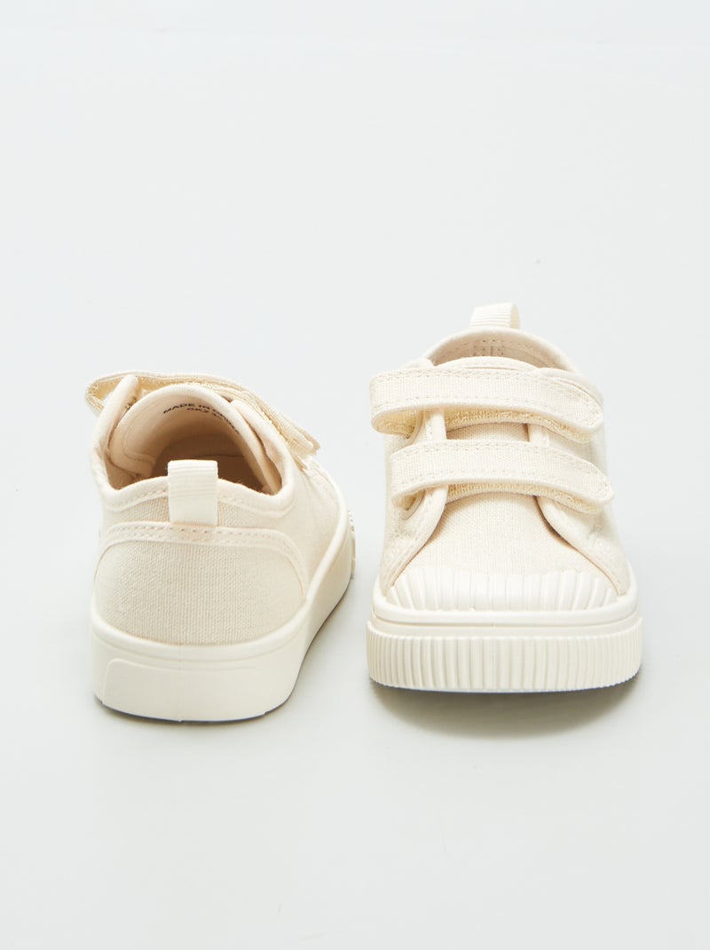 Baskets en toile à scratchs Ecru - Kiabi
