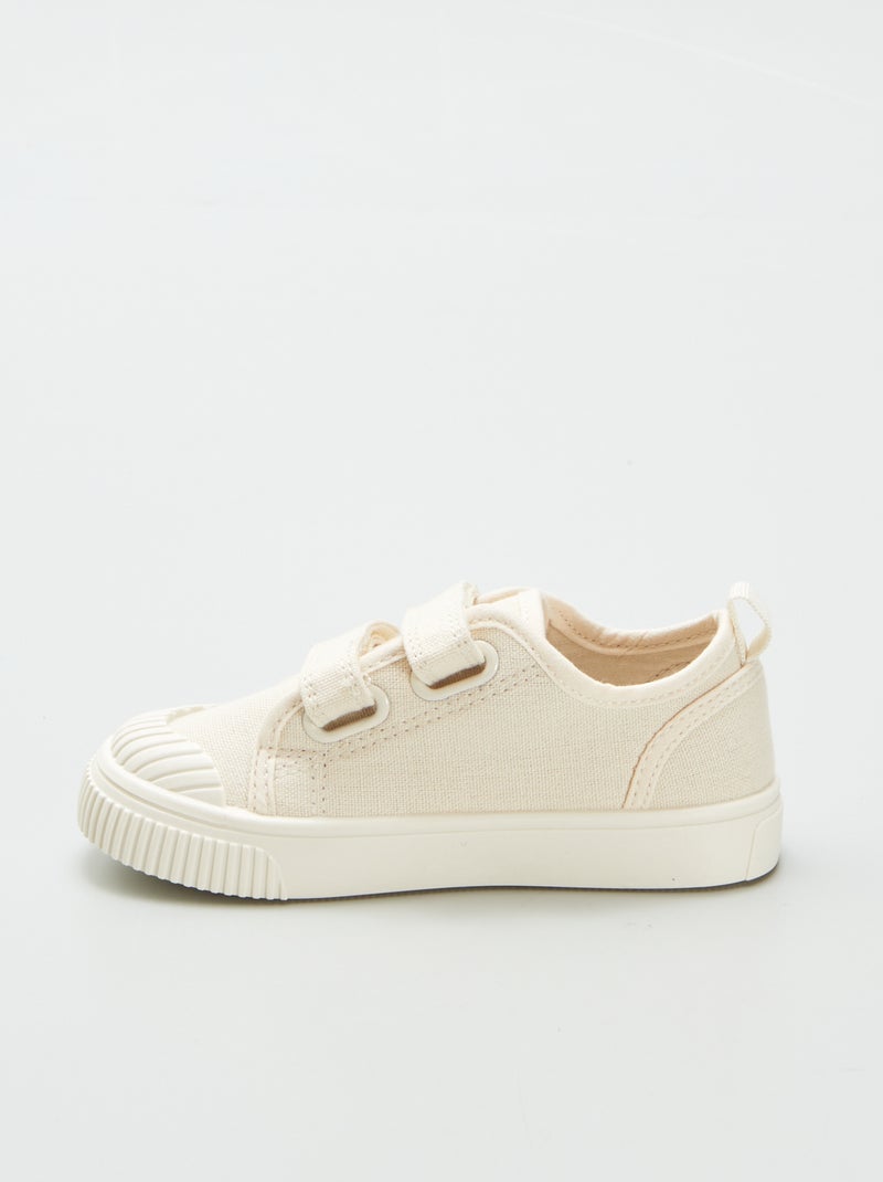 Baskets en toile à scratchs Ecru - Kiabi