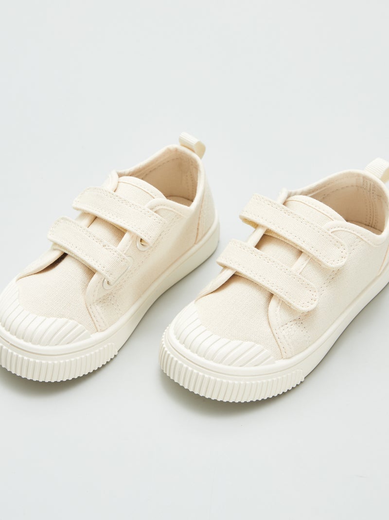 Baskets en toile à scratchs Ecru - Kiabi