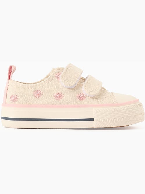 Baskets en toile avec motif floral brodé - Kiabi