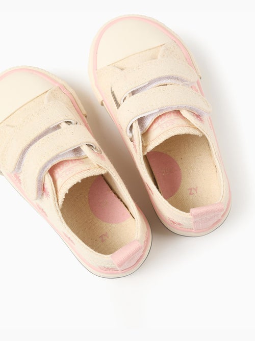 Baskets en toile avec motif floral brodé - Kiabi