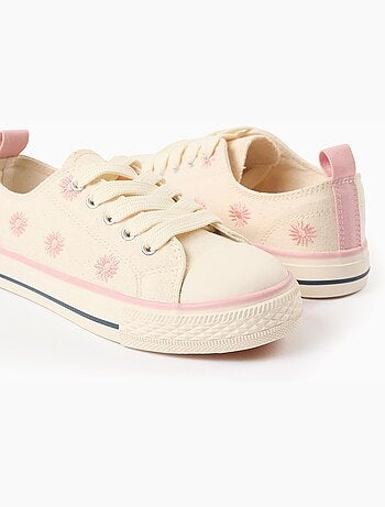 Baskets en toile avec motif floral brodé