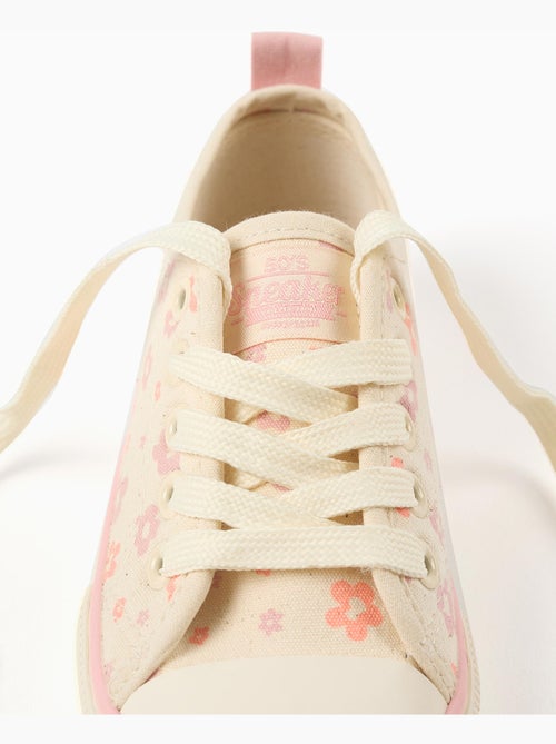 Baskets en toile avec motif floral et lacets - Kiabi