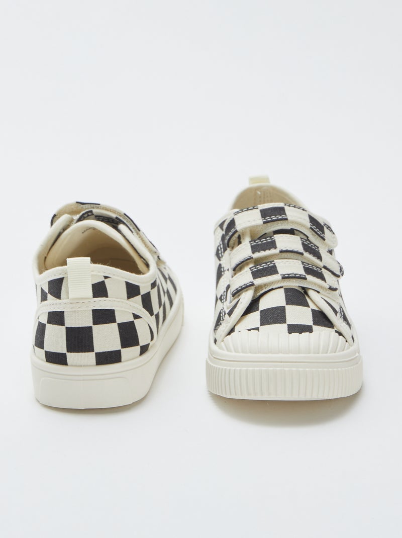 Baskets en toile avec scratchs BEIGE - Kiabi