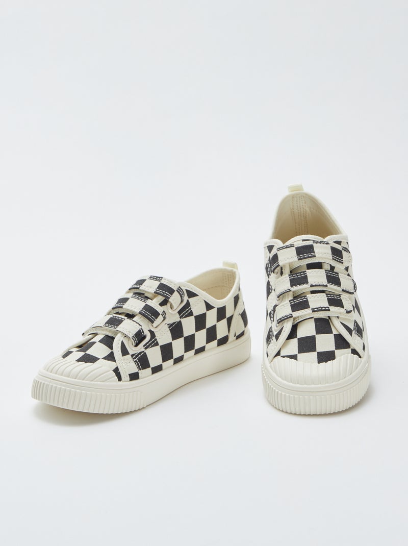 Baskets en toile avec scratchs BEIGE - Kiabi