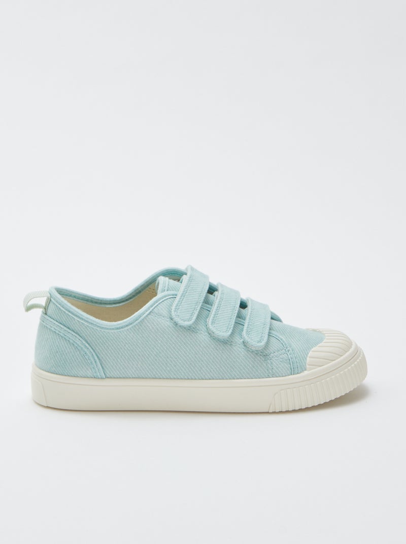 Baskets en toile avec scratchs Vert - Kiabi