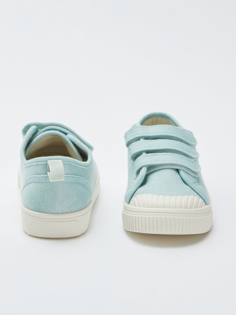 Baskets en toile avec scratchs Vert - Kiabi