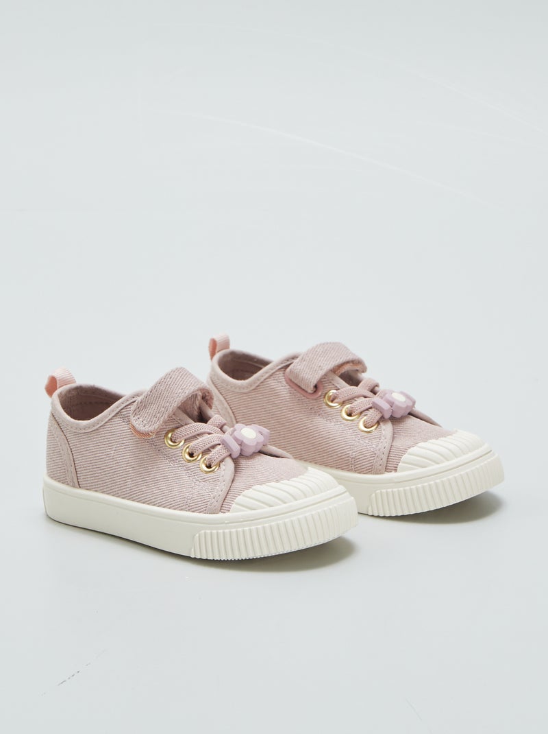 Baskets en toile avec scratchs Violet - Kiabi