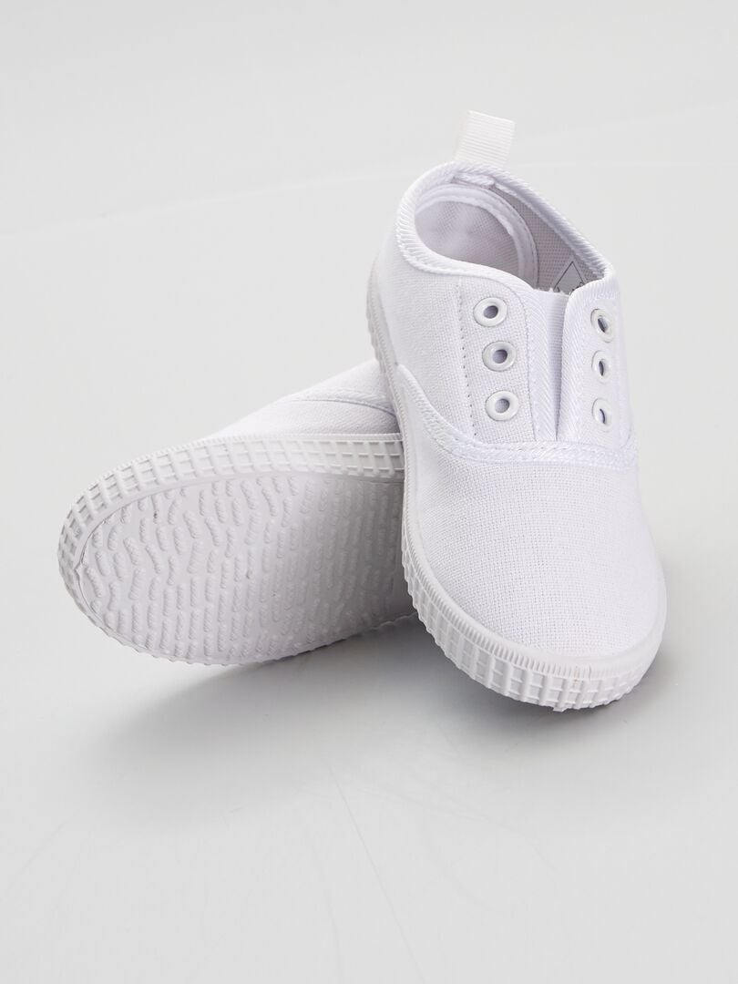 baskets en toile blanc - Kiabi