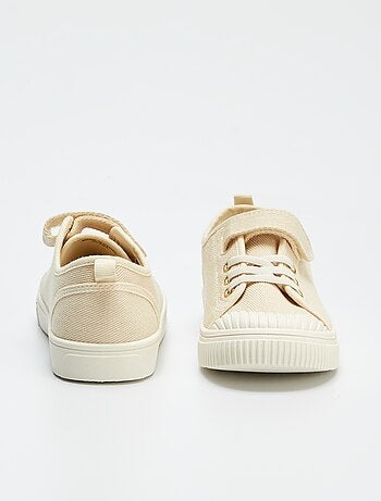Baskets en toile côtelée à scratchs