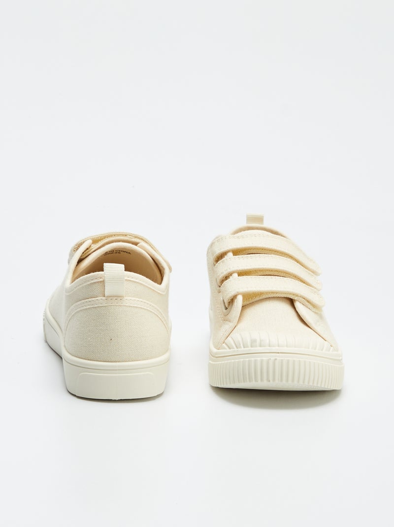 Baskets en toile côtelée Beige - Kiabi