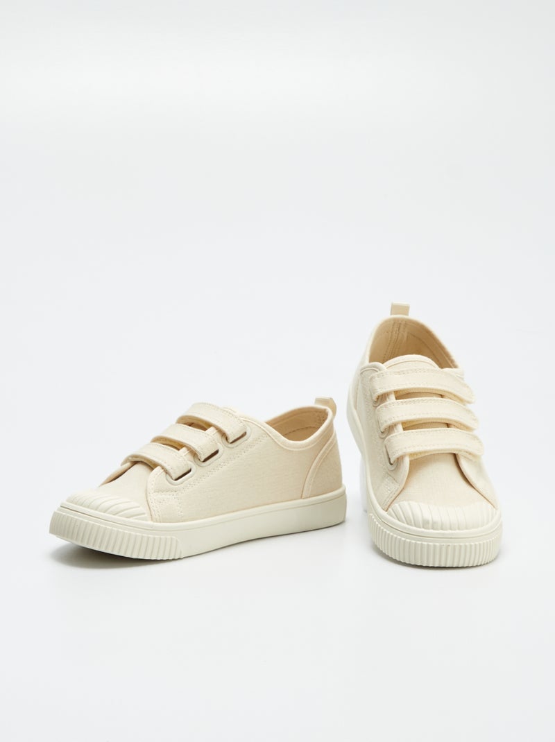 Baskets en toile côtelée Beige - Kiabi