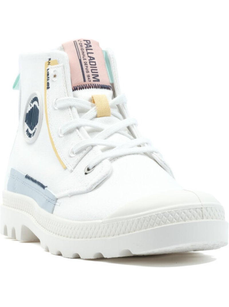 Baskets en Toile Coton Palladium Blanc - Kiabi