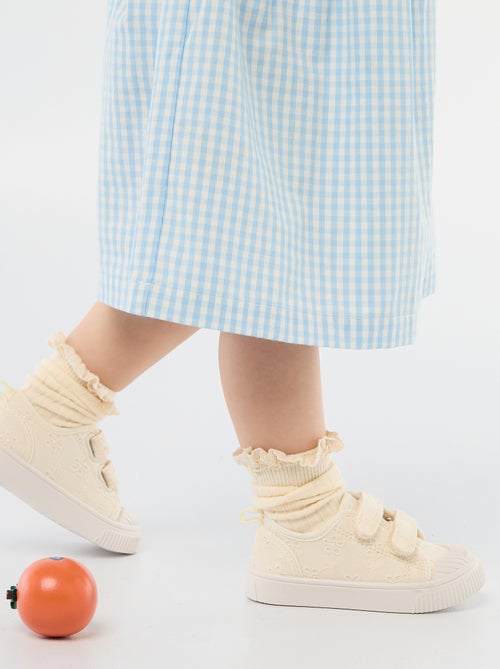 Baskets en toile imprimé damiers - Kiabi