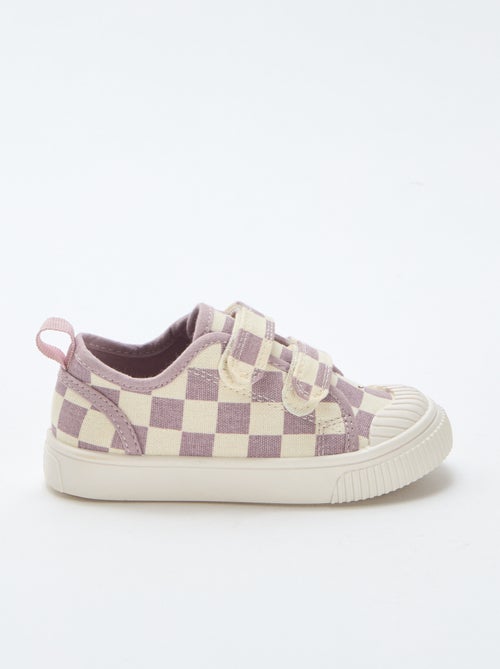 Baskets en toile imprimé damiers - Kiabi