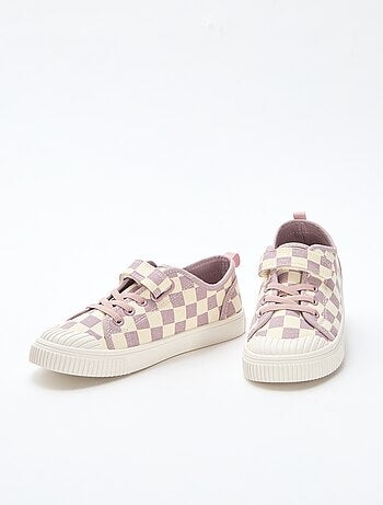Baskets en toile imprimé damiers