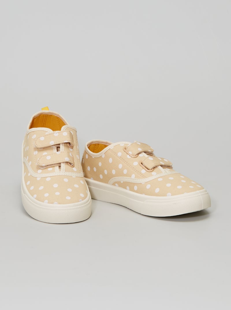 Baskets en toile imprimé 'pois' jaune - Kiabi