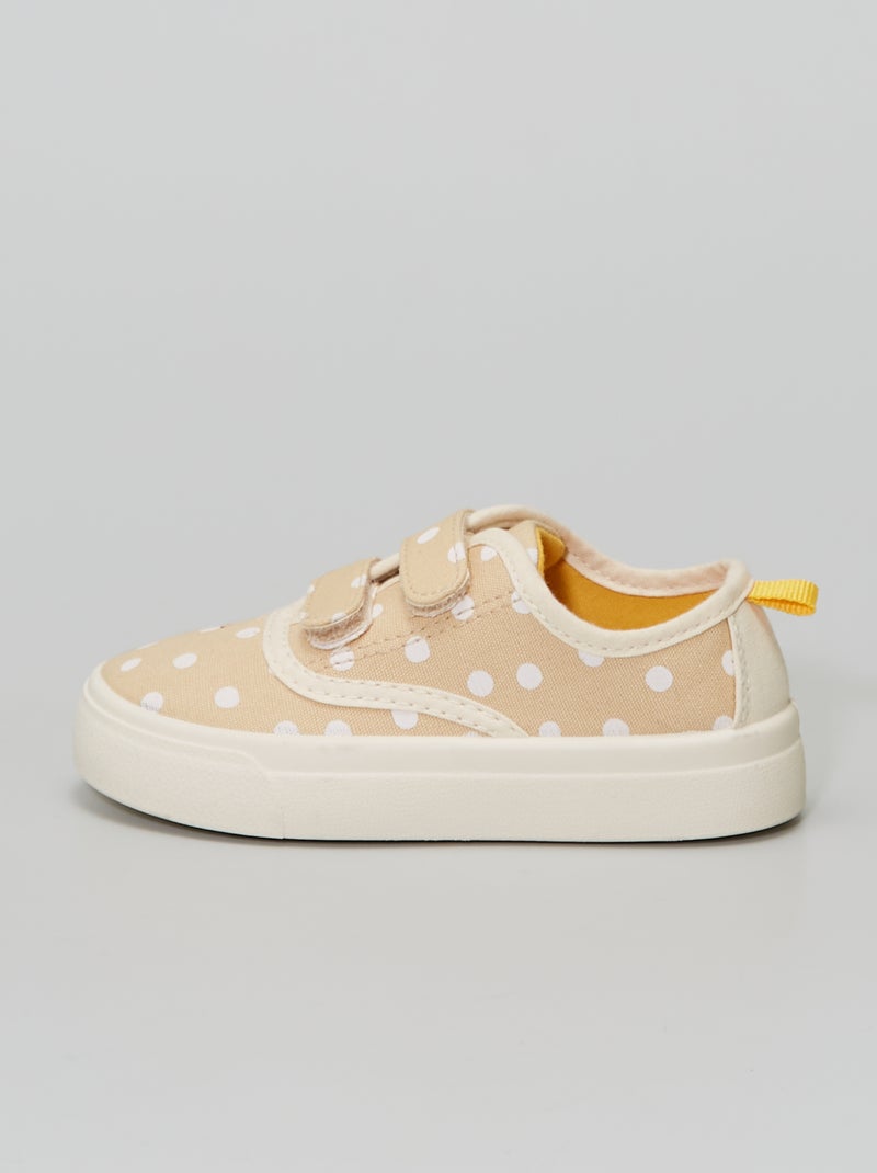 Baskets en toile motif 'pois' jaune - Kiabi