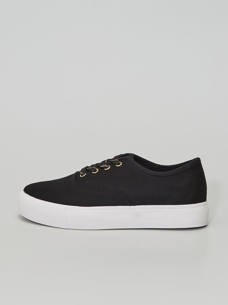 Baskets en toile noir - Kiabi