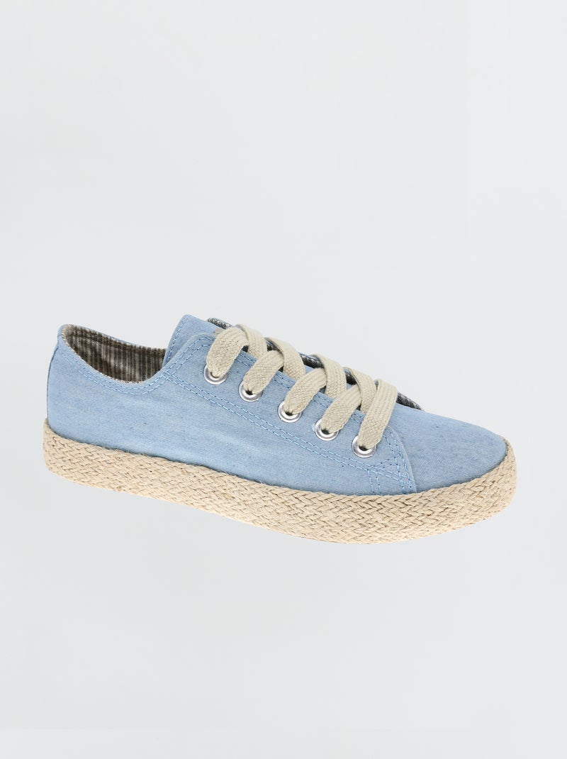 Baskets en toile semelles épaisses Bleu - Kiabi