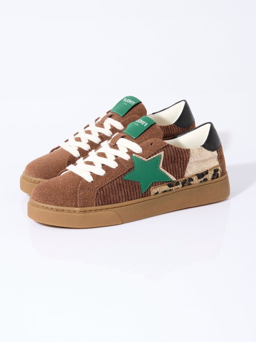 Baskets en velours cotelé et suédine - AFIBEL - Kiabi