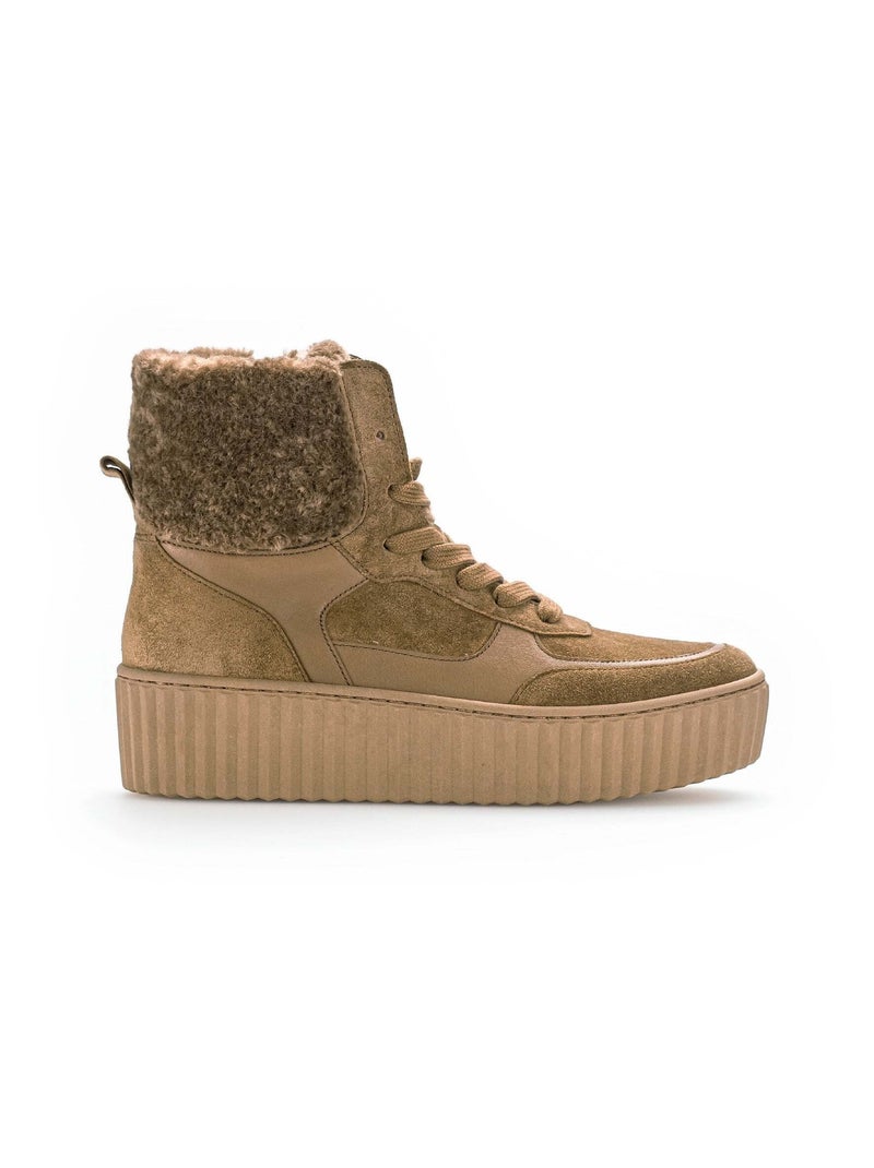 Baskets  en velours et fourrure Gabor Marron - Kiabi