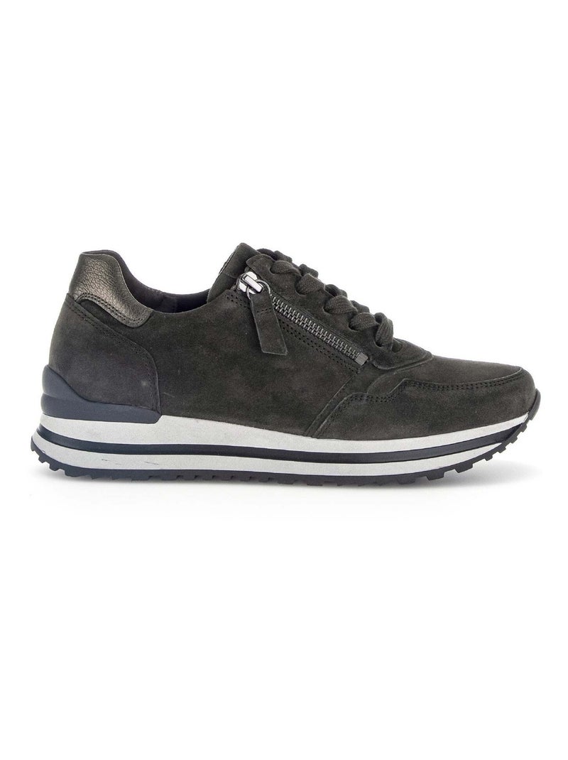 Baskets  en velours Gabor Kaki - Kiabi